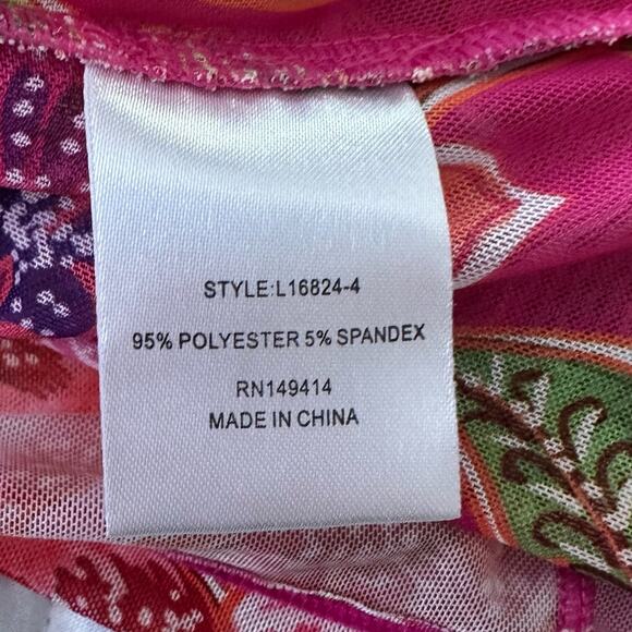 Jade Johnny Was Top Womens Small Pink Gloriana Mesh Tee Fitted Feminine Coquette - Picture 8 of 14